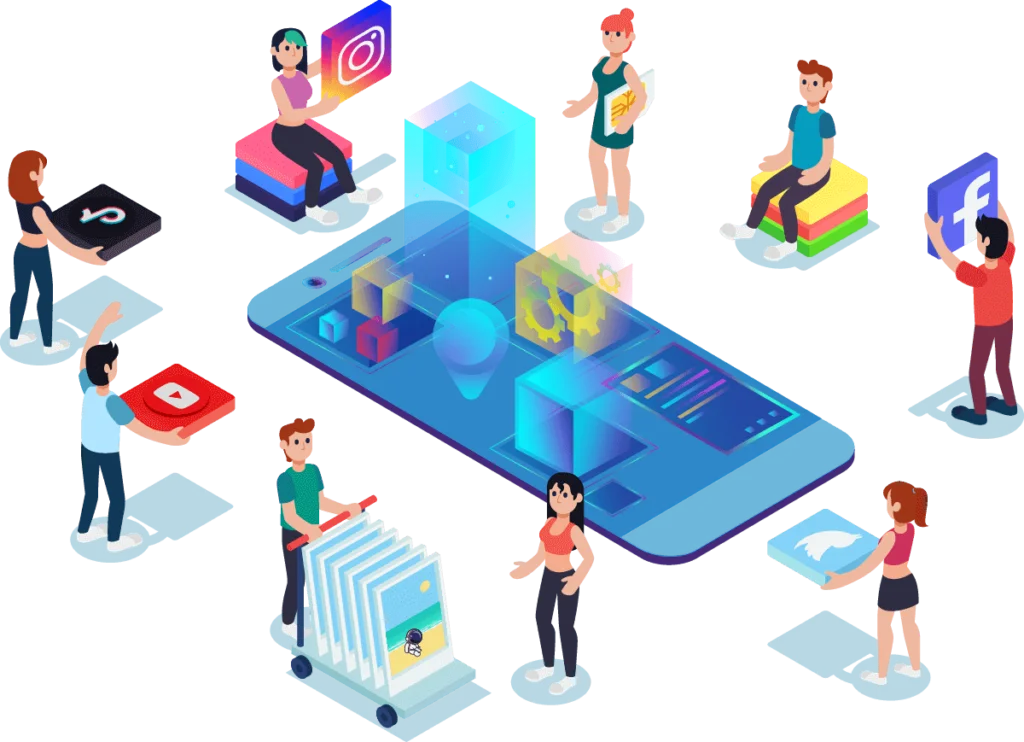 Social Media Marketing Services with all brand for launcherme